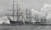 The Union Fleet fights its way into Mobile Bay, Alabama, August 5, 1864, artist's impression, detail
