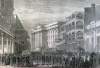 Saint Charles Street, New Orleans, Louisiana, July 1866, artist's impression, zoomable image.