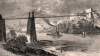 1866 Suspension Bridge over the Cumberland River at Nashville, Tennessee, artist's impression.