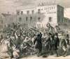Rioting in New York City on Saint Patrick's Day, March 17, 1867, artist's impression, zoomable image.
