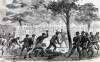 Riot in the streets of Charleston, South Carolina, June 24, 1866, artist's impression, zoomable image