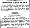 “Monument to John Brown,” (Omaha) Nebraskian, May 5, 1860