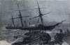 Wreck of the immigrant vessel "Anglo-Saxon" off Newfoundland, April 27, 1863, artist's impression, zoomable image