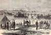 Confederate Prison Camp at Belle Isle, outside Richmond, Virginia, Spring, 1864, British artist's impression, zoomable image