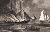 Confederate naval raiders destroying the Coast Guard cutter Caleb Cushing, artist's impression, detail
