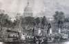 U.S. Capitol, Pennsylvania Avenue entrance at daily adjournment time, April 1866, artist's impression, zoomable image.