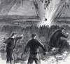 U.S. Engineers clearing mines in front of Fort Wagner, South Carolina, September 1863, artist's impression, detail