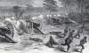 Union infantry storm C.S.A. guns, Strawberry Plains, Virginia, July 27, 1864, artist's impression, zoomable image, detail