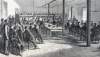 Courtroom, Lincoln Conspiracy Trial, Old Penitentiary, Washington D.C., May 1865, artist's impression, detail