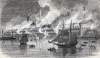 Destruction of the Michigan Central Railway Depot, Detroit, Michigan, October 18, 1865, artist's impression, zoomable image