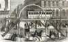 Proposed elevated railroad over Broadway, New York City, March 1866, artist's impression