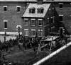 Execution of the Lincoln Conspiracy Plotters, Washington, D.C., July 7, 1865, view of prison yard and gallows, furtherdetail