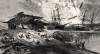 Explosion of the steamer "European," Colón, Panama, April 3, 1866, artist's impression, detail