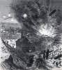 Explosion at the Union storage depot, City Point, Virginia, August 9, 1864, artist's impression, zoomable image