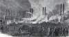 Fire on the Pittsburgh River Docks, September 10, 1865, artist's impression, zoomable image