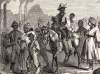 Freed slaves from Jefferson Davis's Brierfield Plantation reaching Union lines, June 1863, artist's impression, further detail