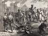 Freed slaves from Jefferson Davis's Brierfield Plantation reaching Union lines, June 1863, artist's impression, detail