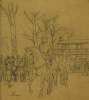 General Robert E. Lee departing the McLean House after his surrender, sketch by Alfred Waud, April 9, 1865, zoomable image