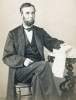 Abraham Lincoln seated with eyeglasses and papers, August 9, 1863, Gardner photograph, zoomable image