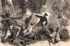 Death of Lieutenant F.J.H. Beever during the North Dakota campaign, July 29, 1863, artist's impression, detail, zoomable image