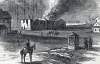 Burning of the railroad depot at Madison, Georgia, December 3, 1864, artist's impression