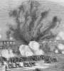 Explosion of the Mine, Battle of the Crater, Petersburg, Virginia, July 30, 1864, artist's impression,  detail