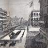 President Lincoln's Funeral Procession on Broadway, New York City, April 25, 1865, artist's impression, detail.