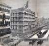 President Lincoln's Funeral Procession on Broadway, New York City, April 25, 1865, artist's impression, further detail.