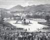 Inauguration of monument to Napoleon Bonaparte in his birthplace of Ajaccio, Corsica, May 14, 1865, artist's impression