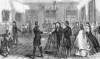 Issuing occupation passes to citizens of Savannah, Georgia , January 1865, artist's impression