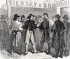 Arrest of unauthorized merchants, Vicksburg, Mississippi , December, 1863, artist's impression, zoomable image