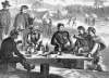 "The Soldiers' Thanksgiving Dinner in Camp," November, 1864, artist's impression, detail