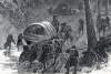 "A Commissary Train Among the Mountains," John McNevis, Harper's Weekly, December 21, 1864, artist's impression, detail