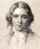 Harriet Beecher Stowe, as a young woman, engraving, 1858